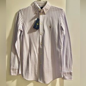 Ralph Lauren Purple Striped Blouse